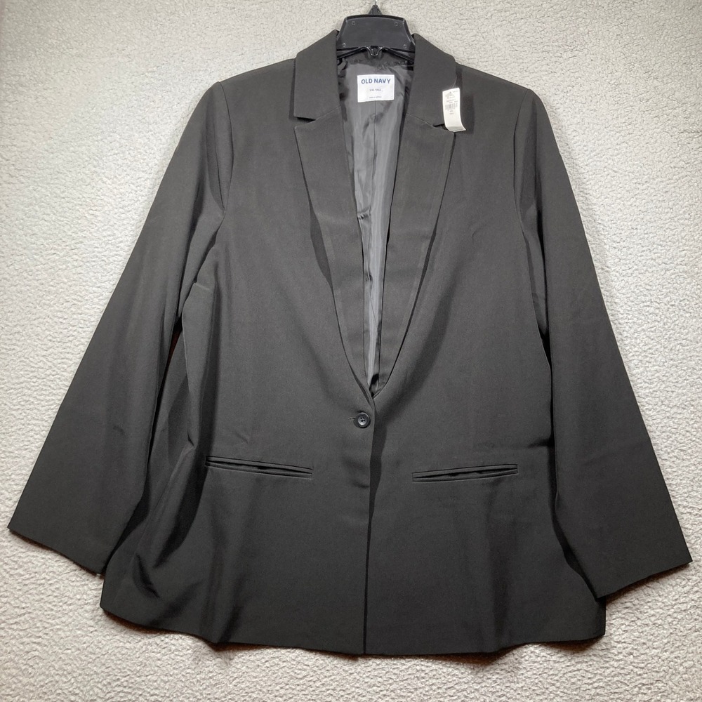 Old Navy Classic Blazer Women XXL Tall NEW Black Single Button Lapel 766312-01